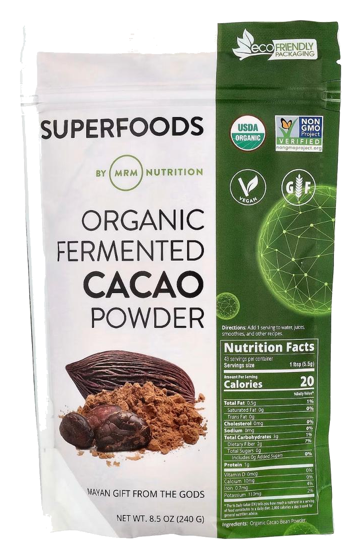 MRM Nutrition Superfoods Organic Fermented Cacao Powder, 8.5 oz